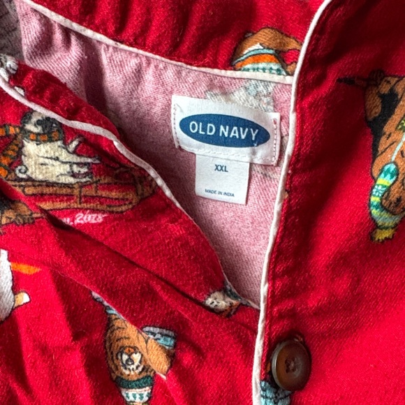 Old Navy Red Pajama Set with Animal Pattern - Picture 3 of 3